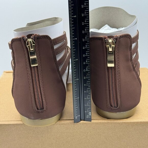 Journey Womens Hanni Brown Gladiator Strappy Sandals Back Zipper Size 6 - Picture 4 of 7